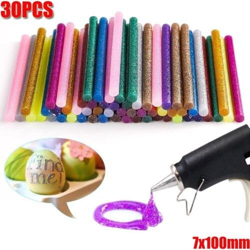 30Pcs 7mmx100mm Colorful Hot Melt Glue Sticks For Electric Glue Gun Auto Repair Tools Car Dent Paintless Removal Hand Tool