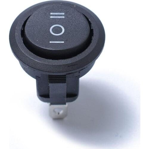 5pcs/set 23mm Round Black 3 Pin 10A/125V 6A/250V AC 3 Position Spdt ON-OFF-ON Rocker Switch Snap-in