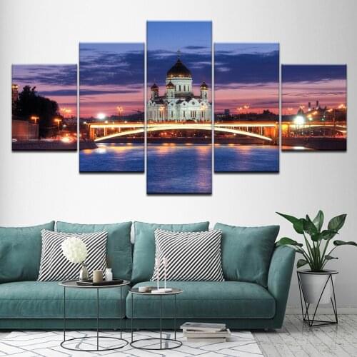 5 Pcs/Set Framed HD Printed Russia Moscow Cathedral Christ Picture Wall Art Canvas Print Room Decor Poster Canvas Painting Wall