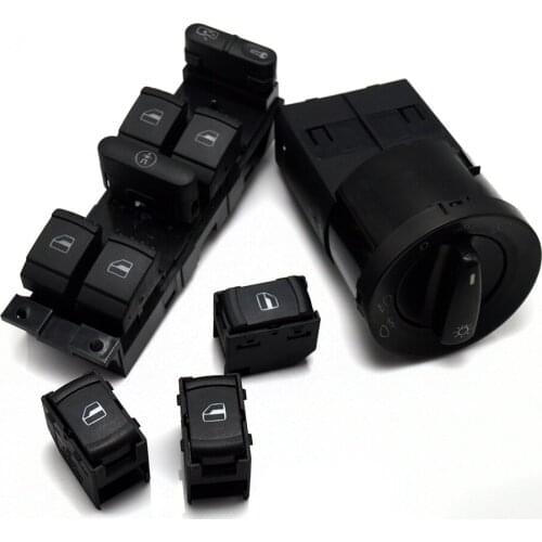 5 Pcs window switch headlight switch mirror switch for VW JETTA GOLF MK4 POLO BORA Passat B5 BEETLE 1C0 941 531 1J4 959 857D
