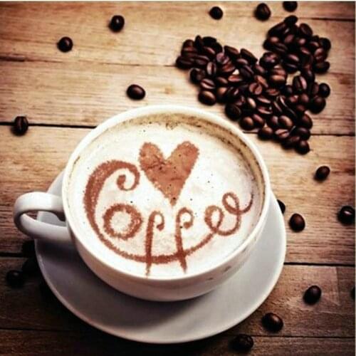 5d diamond painting coffee heart icon, full square, diamond embroidery set, diamond mosaic, full round, 3d wall sticker