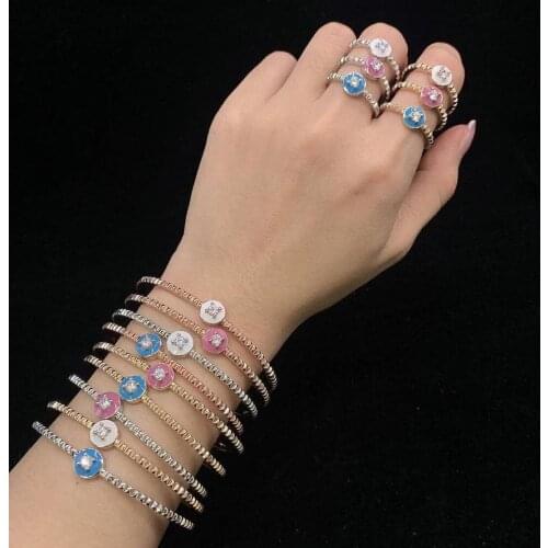 AccKing luxury Unique African Bangle Ring Set Jewelry Sets For Women Wedding Cubic Zircon Crystal CZ Dubai Bridal Jewelry Set