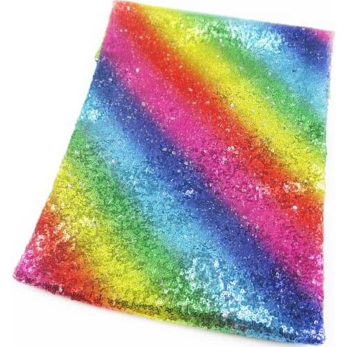 David accessories 50*125cm or 50*130cm rainbow sequins fabric For Clothing Making Party Events Table Covers Decor,1Yc2158
