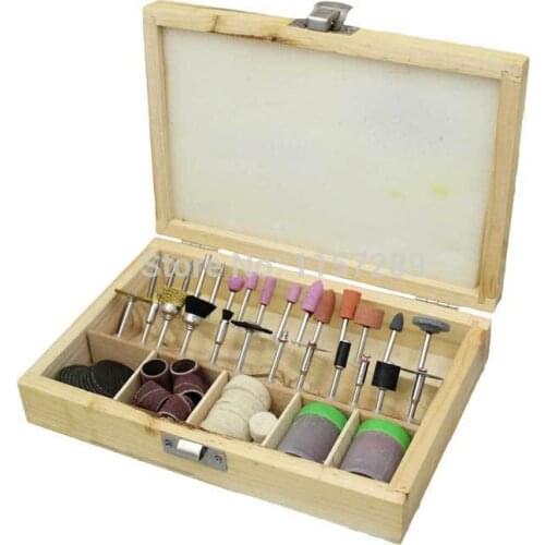 Rotary Tool Accessories - Set of 100 Pieces polishing wheel in wooden box Free Shipping