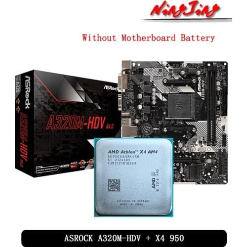 AMD Athlon X4 950 CPU + ASROCK A320M HDV R4.0 Motherboard Suit Socket AM4 CPU + Motherbaord Suit All new but without cooler