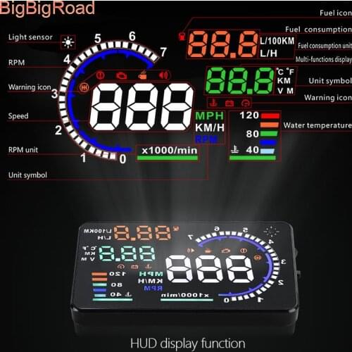 BigBigRoad 5.5 inch Car HUD Head Up Display For Renault Duster Dacia Duster 2010-2014 Laguna Megane II 1 2 3 4 Lodgy 2012-2016