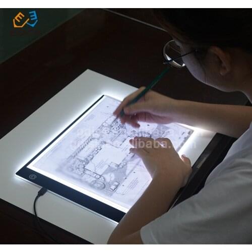 Free shipping 1 SET LED Tracing Light Box Board Art Tattoo A4 Drawing Pad Table Stencil Display scaleplate versions