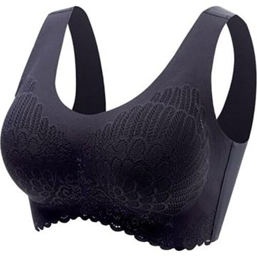 THUNSHION Seamless Latex Sports Bra For Women Cooling Gathers Shock-Proof Comfortable Underwear Removable Cup