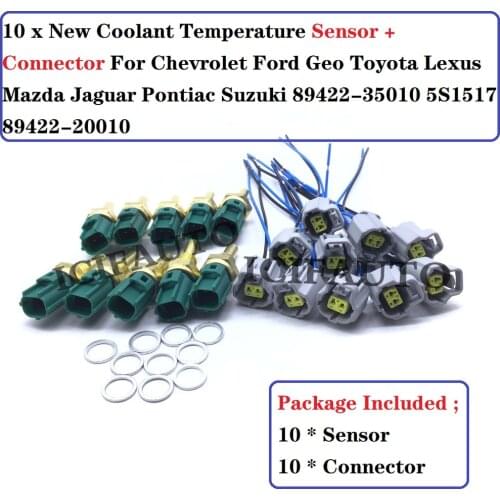89422-20010 Coolant Temperature Sensor + Connector For Chevrolet Ford Geo Toyota Lexus Mazda Jaguar Pontiac Suzuki 89422-35010