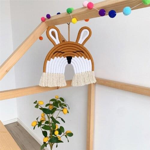 Nordic Nursery Baby Room Decor Kids Bedroom Decor Lion Bunny Hanging Decor Girl Boy Room Handmade Rainbow Hanging Decoration