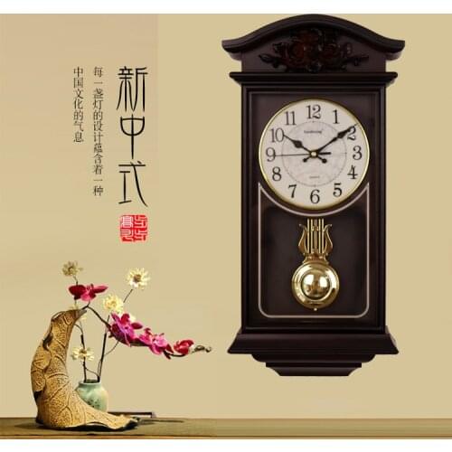 European Large Luxury Wall Clock Pendulum Retro Living Room Vintage Clock Wall Antique Pendule Mural Kitchen Loft Decor ZB5WC