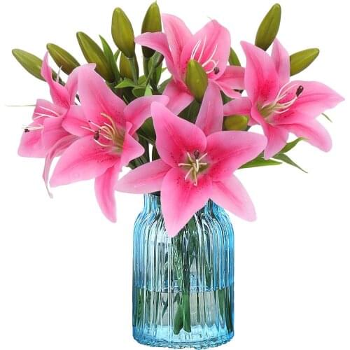 Artificial Flowers Tiger Lily Real Touch Fake Flowers for Wedding Home Party Garden Shop Office Decoration