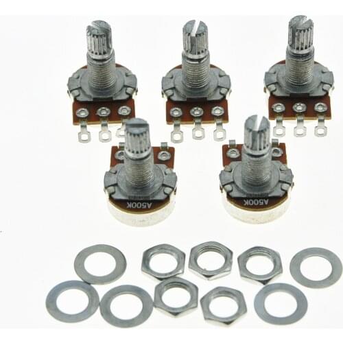 KAISH 5x A500K Audio Electric Guitar Mini Pots Long Split Shaft 500K Potentiometer