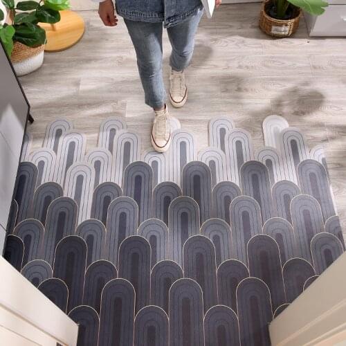 New PVC leather waterproof door mat freely cut DIY Entrance non-slip carpet soft rebound kitchen oilproof floor mat customize