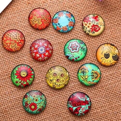 10mm Mixed Style Round Glass Cabochon Flatback Photo Dome Jewelry Finding Cameo Pendant Settings 50pcs/lot K04747