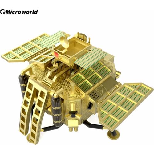 Microworld 3D Metal Model Puzzle Kits Chang'e-3 Space Rocket Ship Assemble Jigsaw Puzzle Gift Toys Decor For Adult Collection