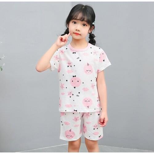 Ensembles De Pyjama New Breathable Net Cotton Fabric Summer Pijamas Kids Boys Girls Summer Clothes For 2 To 11 Pijama Unicornio