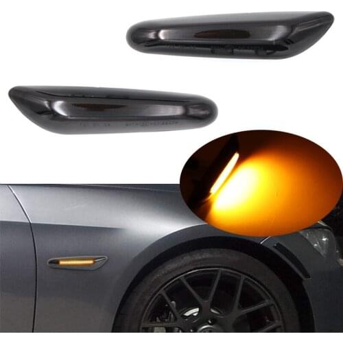 Pair Smoked Amber LED Side Marker Light For BMW E87 E88 E92 E93 X1 E84 X3 E83 X5 E53 E46 E36 E90 E91 E60 E61 E81 E82