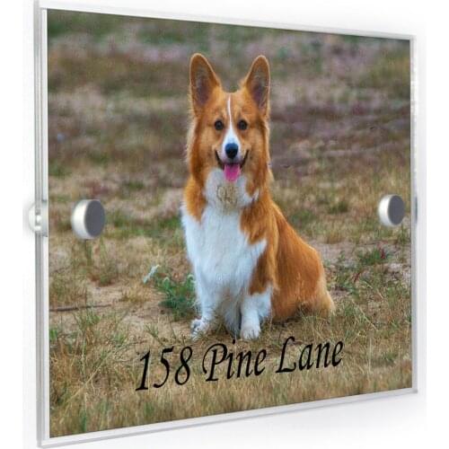 DIY House Number Corgi Dog Modern Style Personalised House Number Plaque