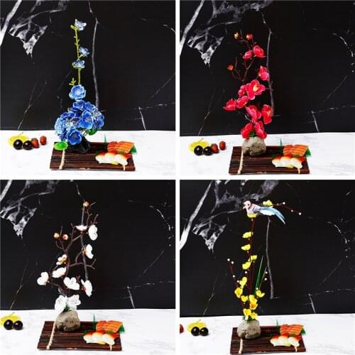 Plate tray beauty seafood Sushi Decorating Flowers tree Plants Artistic Conception Decorating Ornament Creative Peach blossom