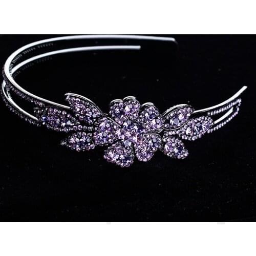 Korean Style Luxury Glitter Rhinestone Headband Contrast Colored Irregular Faux Crystal Jewel Hair Hoop Metallic Hair Ornaments