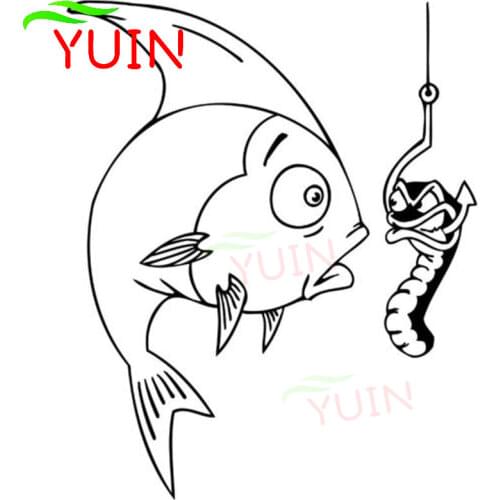 Fishing Club Fish Funny Cartoon Car Decals Fashion Window Decoration PVC Waterproof Sunscreen Stickers Can Be Customized Color
