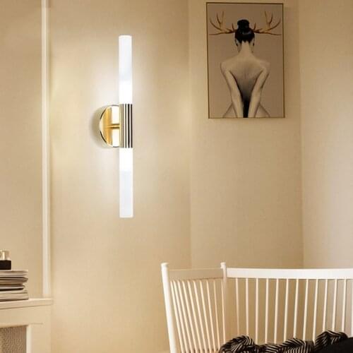 Modern Nordic metal tube pipe up down LED wall lamps for living room Bedroom foyer Dining room home restaurant wall lights lamp