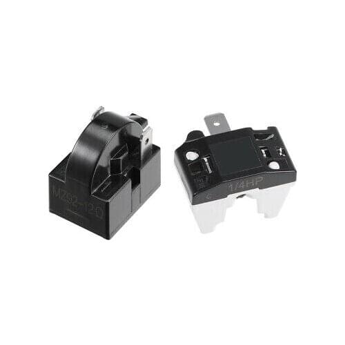 Refrigerator PTC Starter Relay 12 Ohm 2 Pin + Compressor Overload Protector 1/4HP