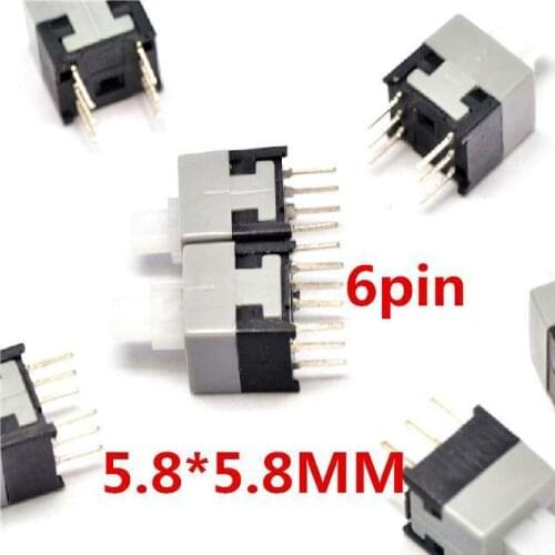 1000PCS 5.8X5.8mm 6Pin Push Tactile Power Micro Switch Self lock On/Off button Latching switch