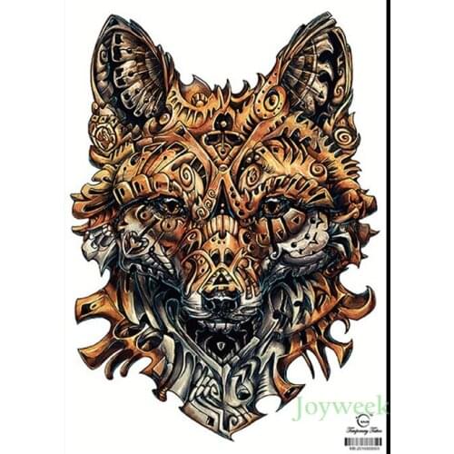 Waterproof Temporary Tattoo Sticker armor wolf large whole back tatto stickers flash tatoo fake tattoos for men women