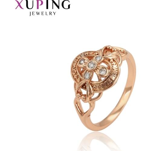 Xuping Fashion High Quality Ring Rose Gold Color Plated Jewelry for Women Christmas Thanksgiving Gifts 15720