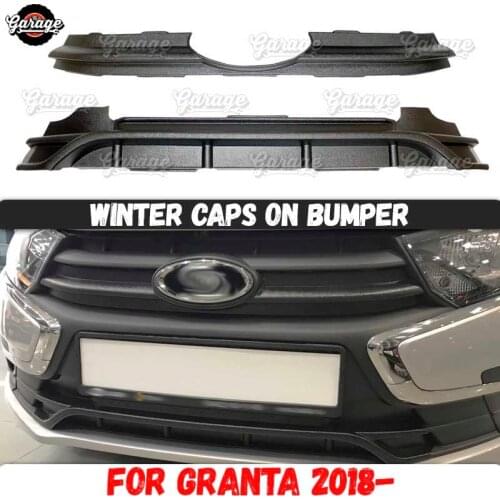 Winter caps for Lada Granta 2018- on radiator grill and bumper ABS plastic accessories covers protective car styling tuning