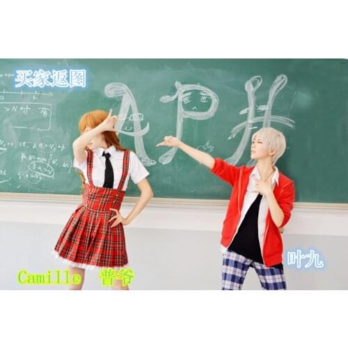 Axis Powers Hetalia Anime World W College Female Summer/autumn Uniform Halloween Cosplay Costume long/short sleeve shirt
