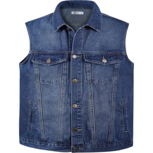 New Men Denim Vest Spring and Summer Autumn Cowboy Sleeveless Male Waistcoat Short Style Mens Denim Vests Outerwear Designer