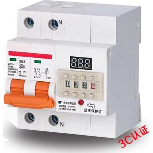 Circuit break with timing function countdown circuit breaker with time function set time for S, 0.1S,M,h timer switch