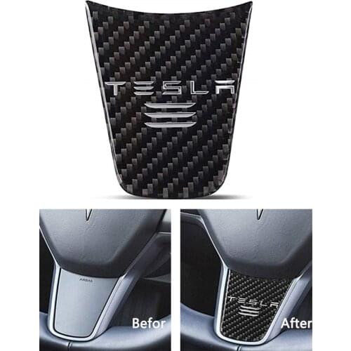 Car Steering Sticker Decoration Decor Protect for Tesla Model 3 Steering Wheel Cover Car Styling Interior Mouldings