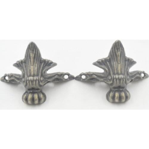 White Antique Jewelry Gift Box Wood Case Decorative Feet Leg Corner Protector,61*41mm,4Pcs