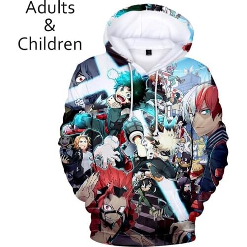 My Hero Academia childrens new hot buy 3D casual popular hoodie mens womens comfortable childrens hooded autumn sweatshirt