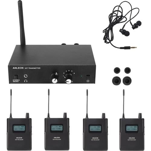 For ANLEON S2 UHF Stereo Wireless Monitor System 670-680MHZ 4Models Professional Digital Stage In-Ear Monitor System 4 Receivers