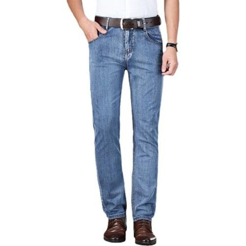 Tencel jeans mens loose straight business mens spring and summer 2021 new high-waist stretch mens jeans 4