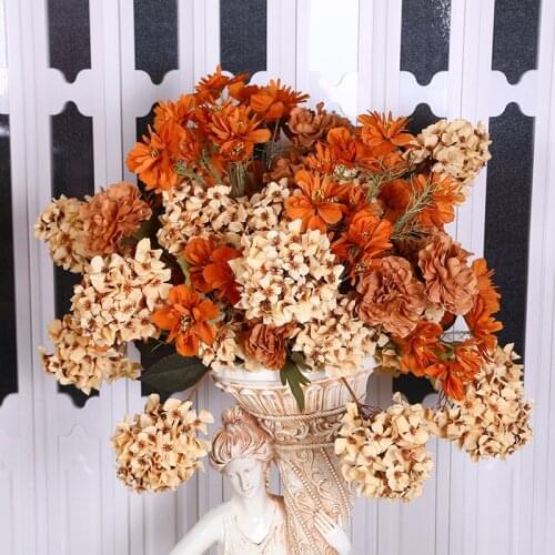 1pcs Artificial Flowers Silk Chrysanthemum 6 branches artificial daisy Fake flowers decoration for home garden office decoration