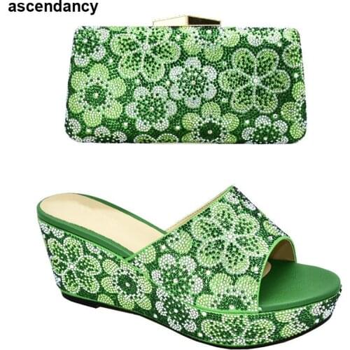 Ladies Shoes with Matching Bags Set Italian In Women High Quality African Wedding Shoes Nigerian Matching Shoes and Bag Sets