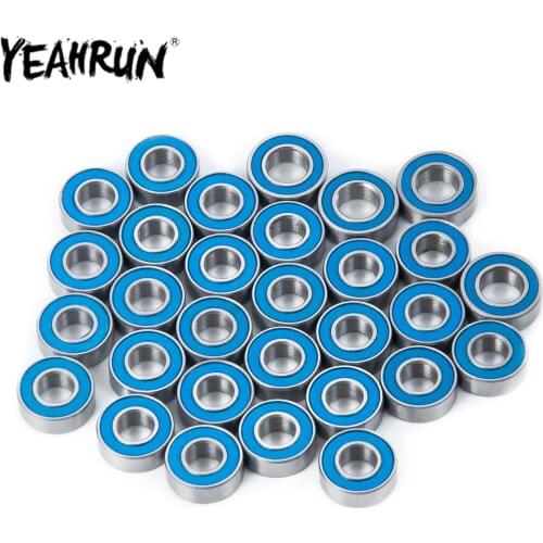 YEAHRUN 30PCS Bearings Kit 6x12x4mm 5x11x4mm for 1:14 Tamiya Semi RC Tractor Truck Climbing Trailer Car Blue Bearing Parts