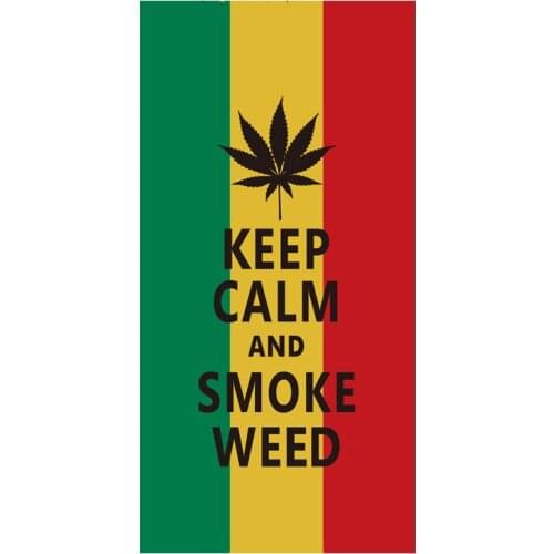 Cool Keep Calm and Smoke Weed Flag Men Sport Gym Towels Reggae Rasta Flag Lounge Beach Travel Towels for Bath Xmas Gift