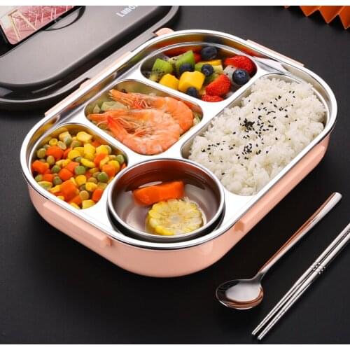 Stainless Steel Lunch Box Portable Camping Food Lunch Box Keep Warm Worthbuy Container Caja Almacenamiento Home Decoration BC50F