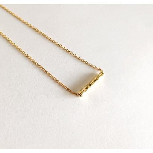 Brass Balance ID Tube Pendant Necklace Women Jewelry OL Designer T Show Runway Party Boho Top Rare Trendy Japan Korean INS