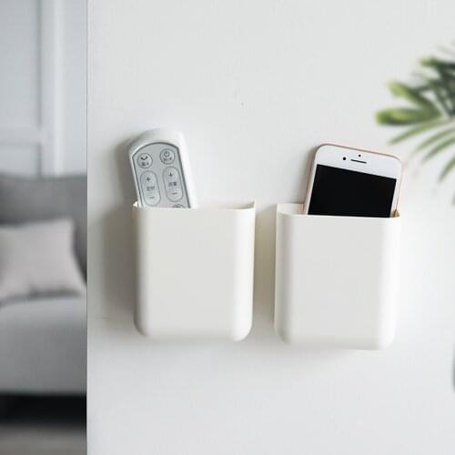 Mini Living Room Wall Remote Control Storage Box Plastic Hanging Mobile Phone Rack Wall Mask Cosmetic Finishing Box