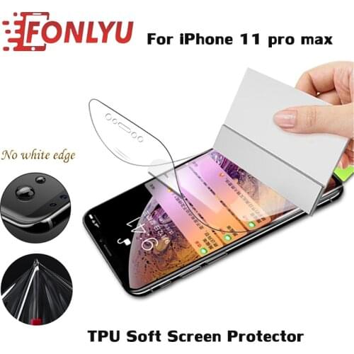 10pcs Soft Silicon Hydrogel Screen Protector For iPhone 11 Pro Max TPU Clear Film Full Cover Screen Protector Film Not Glass