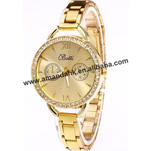 New Alloy Rhinestone Thin Watch Women Lady Wristwatch Dress Analog Quartz Watches Fashion Women Dress Watches