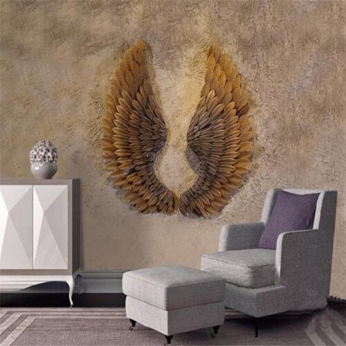 Custom Desktop Wallpaper 3 d Modern Wall Picture for Living Room Nordic Vintage Wing Coffee Bar Wall Decor Wallpaper Wall Mural